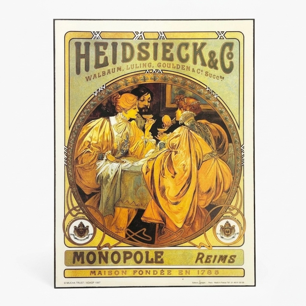Alphonse Mucha HEIDSIECK & Co Monopole Champagne Art Nouveau Dry Mounted Print